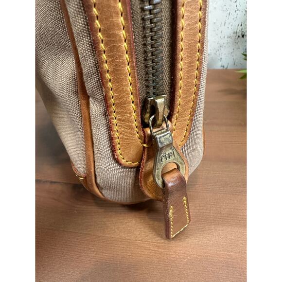 Dooney and Bourke Vintage Leather Canvas Crossbody Bag - Picture 11 of 13
